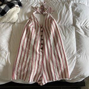Cute striped halter top romper